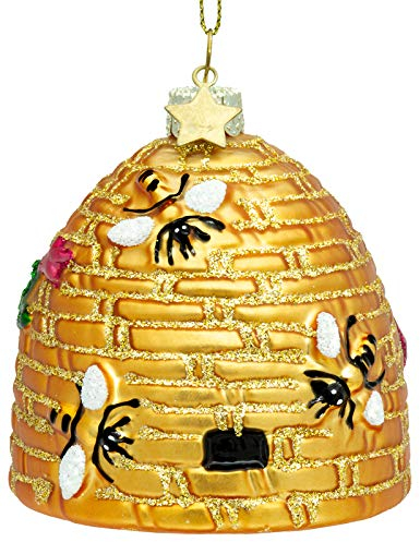 SIKORA BS484 Bienenstock Christbaumschmuck Glas Figur Weihnachtsbaum Anhänger