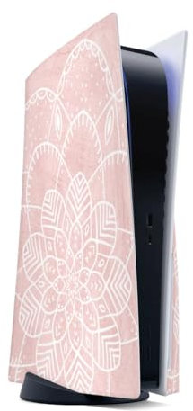 DeinDesign Autocollant Compatible avec Sony Playstation 5 Disc Edition Sticker Film Autocollant Mandala Fleurs Rose Clair