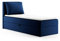 Boxspringbett Egro Mini mit Bettkasten und Kissen - Einzelbett mit Bonell-Matratze und Topper, Polsterbett, Bett, Schlafzimmer (Dunkelblau (Kronos 09), 100 x 200 cm)