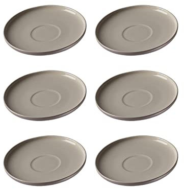 Ritzenhoff & Breker Kaffeeuntertassen-Set Jasper, 6-teilig, ø 15 cm, Taupe, Steinzeug