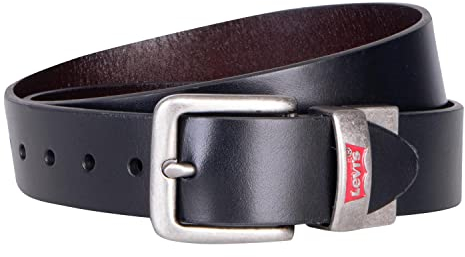 Levi's Kids Unisex Lan Vendbart læderbælte 9a6896 Belt, Schwarz, S EU