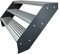 Kaminbau Mierzwa Premium Stahl Treppe Verzinkt & Anthrazit Pulverbeschichtet 3 Stufen (Breite 120 cm) (Höhe 57 cm) Wetterfest Gitterroststufe Gartentreppe