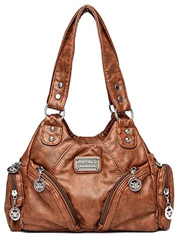 Coolives Sac à Main portés Main avec bandoulière Sac Hobo Vintage Sacs à Main portés épaule pour Femme en Cuir PU Sacoche Rétro Sac a Main élégant Sac bandoulière pour Dames Mère Brun