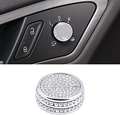 BLINGOOSE für VW Glitzer Auto Accessoires e-Golf Golf Kristall Rückspiegel Aufkleber Seitenspiegel Knopf Schalterkappe Aufkleber Trim Girly Damen Herren Zinklegierung Strass 1PC