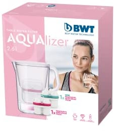 BWT Jarra de filtro AQUAlizer con 1 filtro de magnesio y 1 filtro de zinc incluido