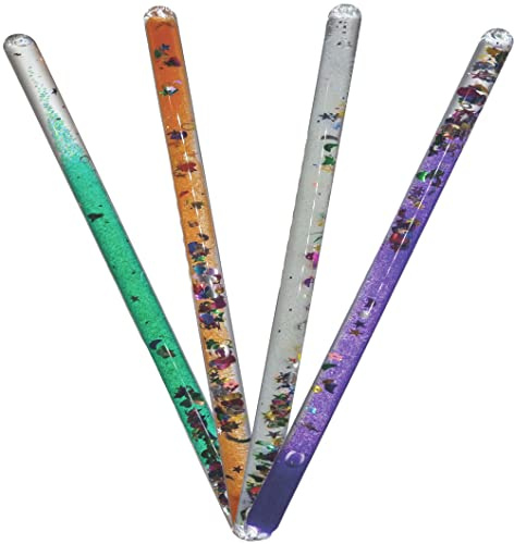 Liquid Motion Glitter Wand Sensory Toy for Autism, ADHD, SPD, Sensory Needs, Stress Relief, Anxiety and Neurodiversity. Fidget Toy for Kids, Carers and Teachers. (1pc - Orange)