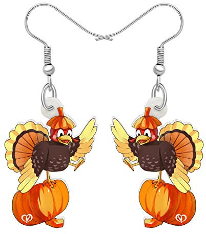 NEWEI Acryl Thanksgiving Anime Truthahn Huhn Ohrringe Für Frauen Kind Mode Charm Schmuck Geschenke (Kanarische)