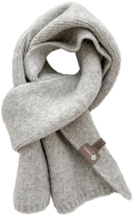 Duories Damen & Herren Gestrickter Schal - Vintage Lange Schals - Weiche Warme Woll Strickschal Langschal Winterschal Grau