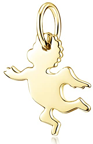 Materia Engel Gold Anhänger Silber 925 Damen vergoldet KA-1-Gold_Ohne Kette