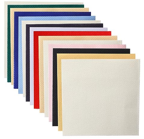 Kreuzstichbögen in verschiedenen Farben, 15 x 15 cm, weißer Stickstoff, 15 x 15 cm, Kreuzstich-Tuch