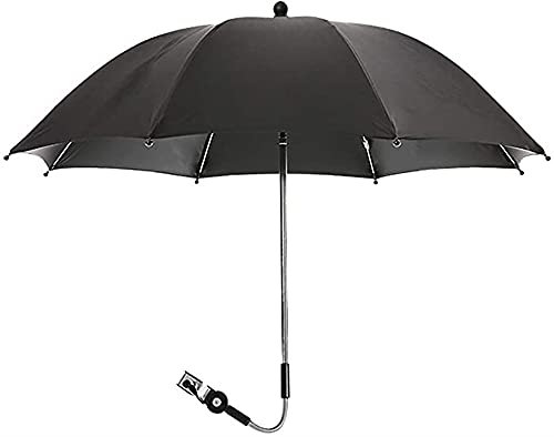 TIIFFY Sonnenschirm Für Kinderwagen Buggy Und Jogger Mit UV Schutz (50) Baby Kind Schirm (Color : Black, Size : 85cm)