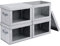DIMJ 4 Pack Foldable Storage Boxes with Lids, Collapsible Storage Bins with Transparent Window, Fabric Storage Basket with Handle, Wardrobe Storage Organiser for Clothes, Toys, Books, Closet
