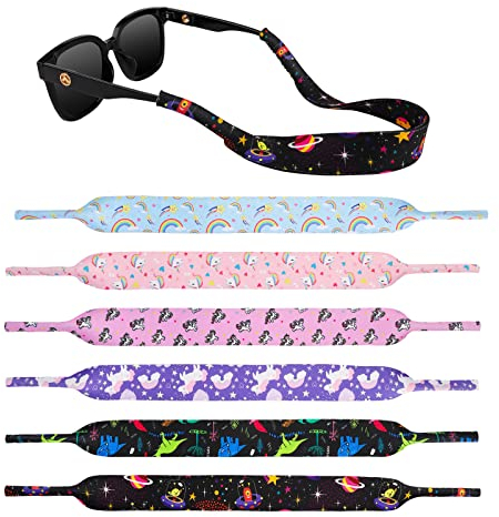 Hifot Cordons Lunettes Enfant 6 pièces, Flottante Chaînes et Cordons à Lunettes, Néoprène Sports Lunettes pour Lunettes de Soleil ou de Sport