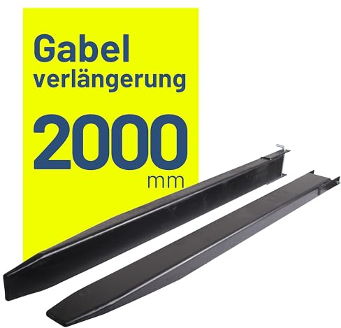 Pallit 2,0m Gabelverlängerung geschlossen 2000mm Länge 110 x 50 mm Innenmaß EXTEND Gabelverlängerung Stapler Zubehör aus Stahl Paar Zinkenverlängerung lange Gabel