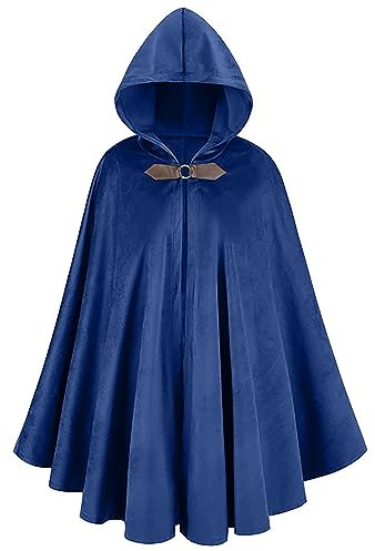 FNKDOR #20 Halloween Kostüm Herren Kapuzenumhänge und Kostüme für Damen, lange Paare, Halloween-Jacke, (Blue, XXXL)