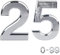 Silver Door Numbers Stick On, 0-99, Letters A, B, C, D, 3'' House Numbers Self Adhesive Stickers, For Doors, Mail Boxes, Hotel Rooms (25)