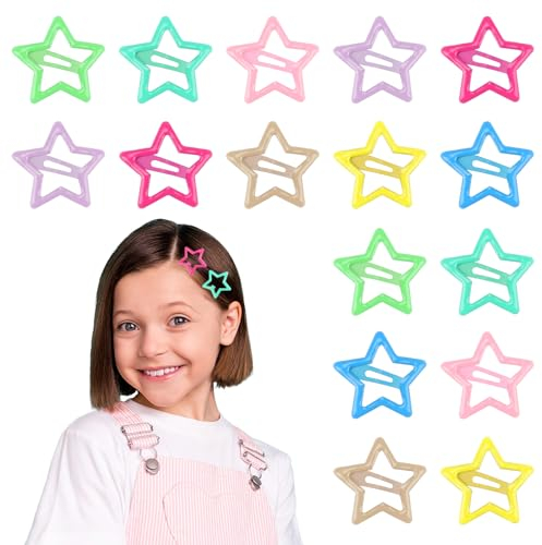 16 Pcs Mollette per Capelli, Mollette a Stella per Capelli Bambina Clip BB a Forma di Stella Colorate Forcina per Bambini, Fermagli a Forma di Stella Hair Accessories Scatto per Ragazze Hairclips