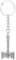 Luxetoys Hammer Keychains Hammer shape Keyring with Double Ring and Bag Charm 4.2cm Accessory for Keys