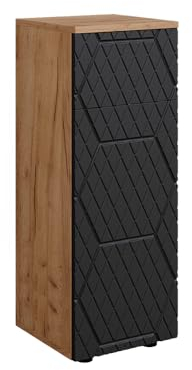Vicco Midischrank Irma, Goldkraft Eiche/Anthrazit, 30 x 81 cm mit 1 Schublade, 2 Fächer, Badezimmer