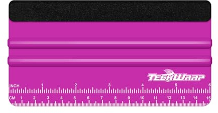 TECKWRAP Professional Squeegee Tool for Vinyl Decals, Inkjet Vinyl Sticker Paper,and Wallpaper - 6x2.9, Scratch-Free Application (Pitaya)