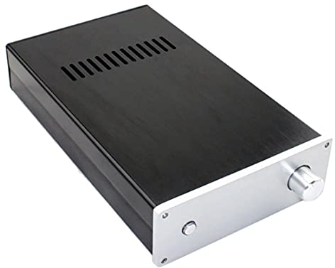 Fzzuzdlap Amplifier Housing,LM3886 All Aluminum Amplifier Chassis DIY Audio Amplifier Housing with Power Outlet