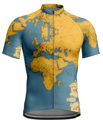 Chickwin Radtrikot Herren Kurzarm, Vintage Stil MTB Fahrradtrikot Rennrad Trikot Fahrrad Jersey Sommer Fahrradbekleidung Atmungsaktive Schnell Trocknend Stoff Fahrrad Tshirt
