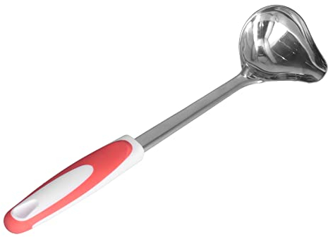 Gavigain Cuillère à soupe à l'huile de louche à long manche, louche de mise en conserve à bouche latérale antidérapante en acier inoxydable pour l'hôtel de restaurant de cuisine