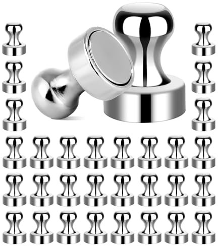 TIDEVAN 32 Piezas Imanes Potentes,Imanes Neodimio Potentes 12X16mm Imanes Pizarra Magnetica Nevera,Imanes Pequeños,Iman nevera para Cocina Tablero Clavado Tablón de Anuncios Magnetico Refrigerador