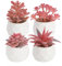 TOOELMON Artificial Plants Indoor 4pcs, Mini Fake Plants, Small Succulent Plants with Ceramic Pot, Faux Plants for Home House Office Bedroom Living Room Table Desk Shelf Decor
