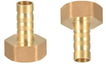 Lot de 2 raccords de tuyau en laiton - Diamètre intérieur : 10 mm - Filetage intérieur : G1/2 - Adaptateur pour installation de tuyau d'arrosage