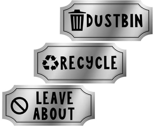 OSALADI Recycling Stickers for Bins Wall Trash Bin Decals Waste Sticker Trash Can Sign Easy Install PVC Wall