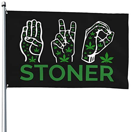 Gartenfahne Kiffer Garten Fahnen Lustige Flaggen Banner Dekoration Dekorative Fahnen, Für Feiertage, Drinnen Und Draußen, 90x150 cm