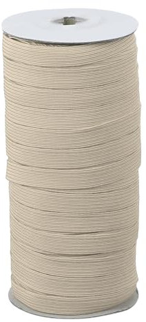 PATIKIL Elastic Bands 10mm x 45 Meters, Polyester Flat Elastic Cord Stretch Strap for Sewing Crafting DIY, Khaki