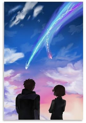 Póster de película de anime Your Name Kimi No Na Wa Póster Pintura Decorativa Lienzo Arte de Pared Salón Póster Dormitorio Pintura, Arte de Pared Impresión de Imagen Moderna Decoración de Habitación