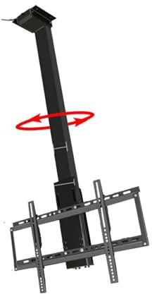 Supporto da pavimento per TV, supporto TV da soffitto, con telecomando, supporto motorizzato per TV, rotazione manuale a 360°, sollevatore telescopico per TV elettrico, adatto per supporto TV