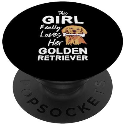 Dieses Mädchen liebt ihren Golden Retriever Hund Pet Doggy wirklich PopSockets Klebender PopGrip