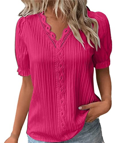 Cocila Tunica Verde Offerta Blusas Donna Elegante Maglietta Maniche Tre Quarti Camicia Cowboy Camicia Maniche A Sbuffo Blusa Rosa Antico Blusa Viscosa Elegante Saldi di Primavera