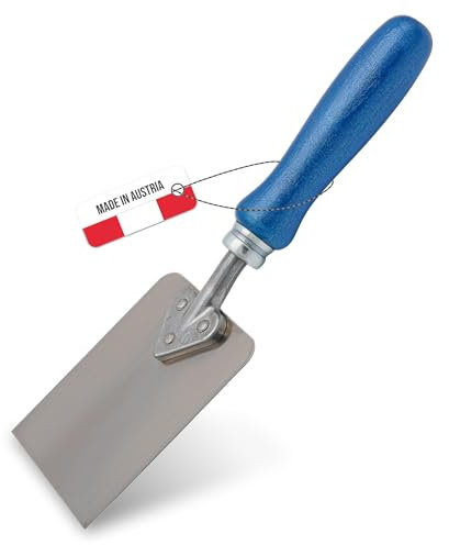WERKFIT Profi Tapetenkratzer Fauserkelle mit Holzgriff – 0.8 mm Edelstahlklinge – Herzgriffspachtel für Renovierung & Tapetenentfernung – Made in Austria (80)