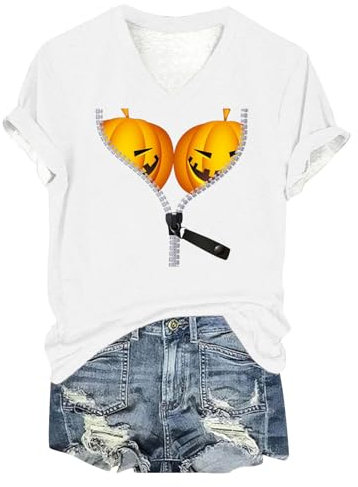 Générique Probleme Resolu T Shirt Costume Squelette Femme Deguisement Halloween Femme Bloody Horreur Costume Halloween Col V Deguisement T Tops Bloody Horreur Tee Shirts Pull (Yellow, XXL)