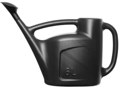 6L Black Outdoor Watering Can With Detachable Sprinkler Rose - For Indoor And Outdoor Plant Watering - Durable Weather Resistant Garden Watering Can.