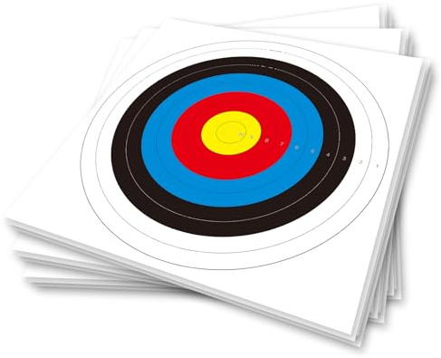 20 Stück Bullseye Bogenschießen Zielscheiben, Bogenschießen Standard Ziele Papier 10 Ringe Bogenschießen Ziel Gesicht für Jagdschießen Training Praxis