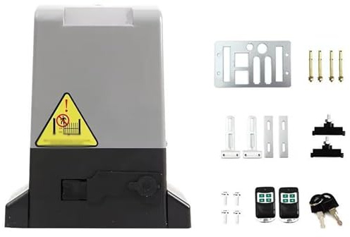 Ouvre-Porte Coulissante Automatique avec 2 Télécommandes, Moteur Portail Coulissant, pour Portes Résidentielles et Commerciales(1200W)