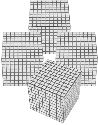 4 Stück Papier Ballonboxen in Würfelform für Hochzeiten