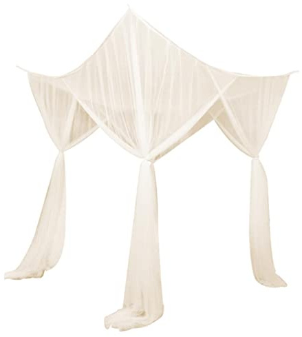 rockible 4 Bett Himmelbett Vorhang Netz für Die Schlafzimmerdekoration, Beige, 210x190x24cm