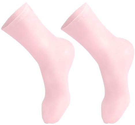 NULYLU Calcetines Hidratantes para Pies y Dedos de Mujer, Hechos de Sebs, Rosa, Ideales para Epidermis Seca en Invierno y Uso tras Crema Hidratante