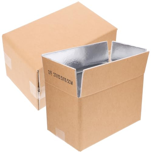 BESPORTBLE 2pcs Insulated Milk Bottle Holder Doorstep Packing Insulated Box with Aluminum Foil Lining for Cold Food and Fresh Seafood Mailing for Storage and Catering