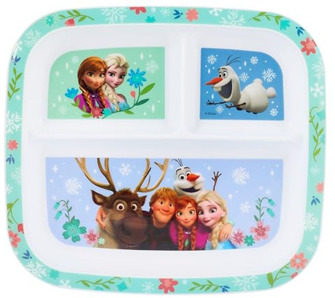Disney Frozen 3-teilige Kinderteller - BPA-frei, langlebig & farbenfroh Essen für Kinder, perfekt für ausgewogene Mahlzeiten - ab 36 Monaten