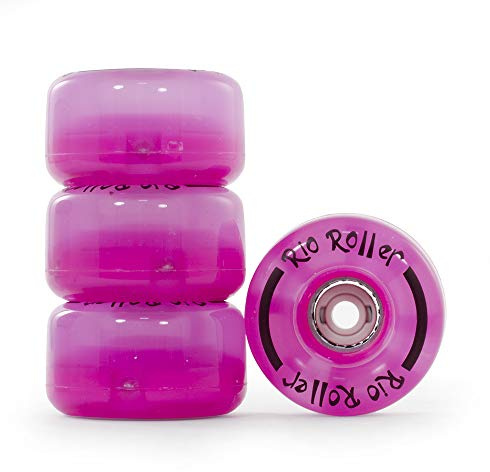 Rio Roller Light Up Quad Roller Skate Wheels- Pink