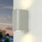 Outdoor Wandleuchte GU10, Up Down Leuchte Außen, Silber, IP44, wetterfest, B:6,8 cm, 2-flammig, Haus, Terrasse, Balkon, Modern, Aussenlampe Wand