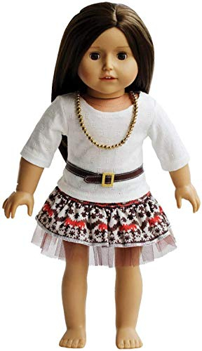The New York Doll Collection Komplett Outfit für 18 Zoll / 46 cm Mode Puppen - Beinhaltet EIN Jahrgang Kleid mit Gürtel - Halskette - Passt 18 Zoll / 46 cm Puppen - Puppenkleidung - Puppenzubehör